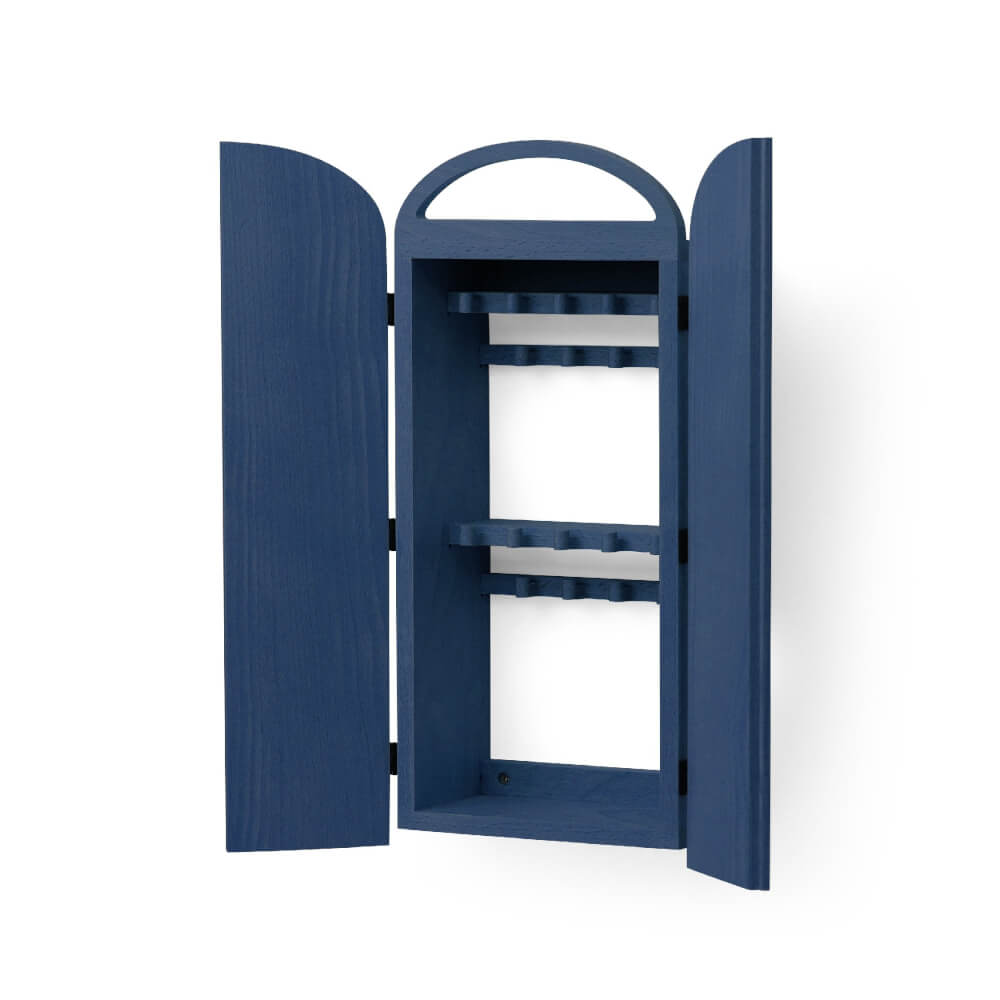 ตู้กุญแจติดผนังดีไซน์สวยไม้บีชจริง Pana Objects รุ่น Miti Plus: ฺNavy Blue Key Cabinets ทำสีน้ำเงินนาวี size 16x9x41 ซม